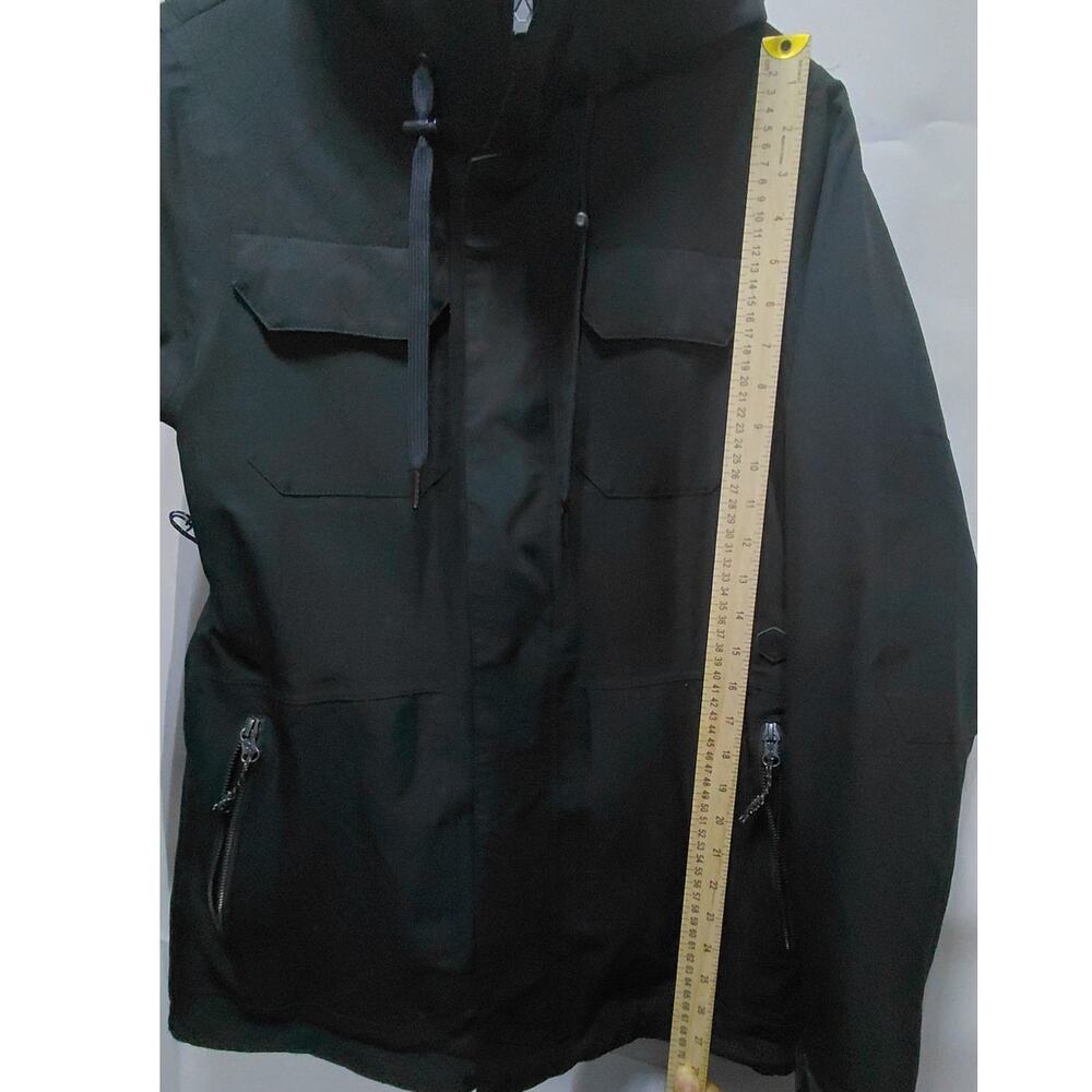 Volcom Black Hooded Jacket Solid Polyester Size S - image 11